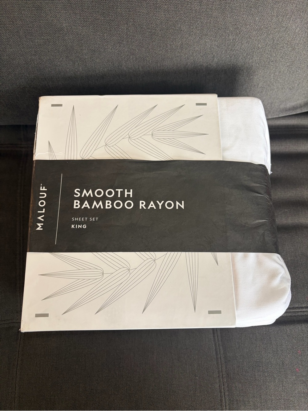 Malouf Smooth Bamboo Rayon King Sheet Set - White